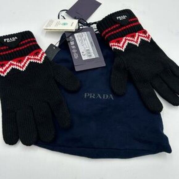 Unisex Prada wool/cashmere knit gloves size large made in Italy - Picture 12 of 14